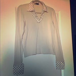 Ralph Lauren Cream Sweater with Polka Dot Details